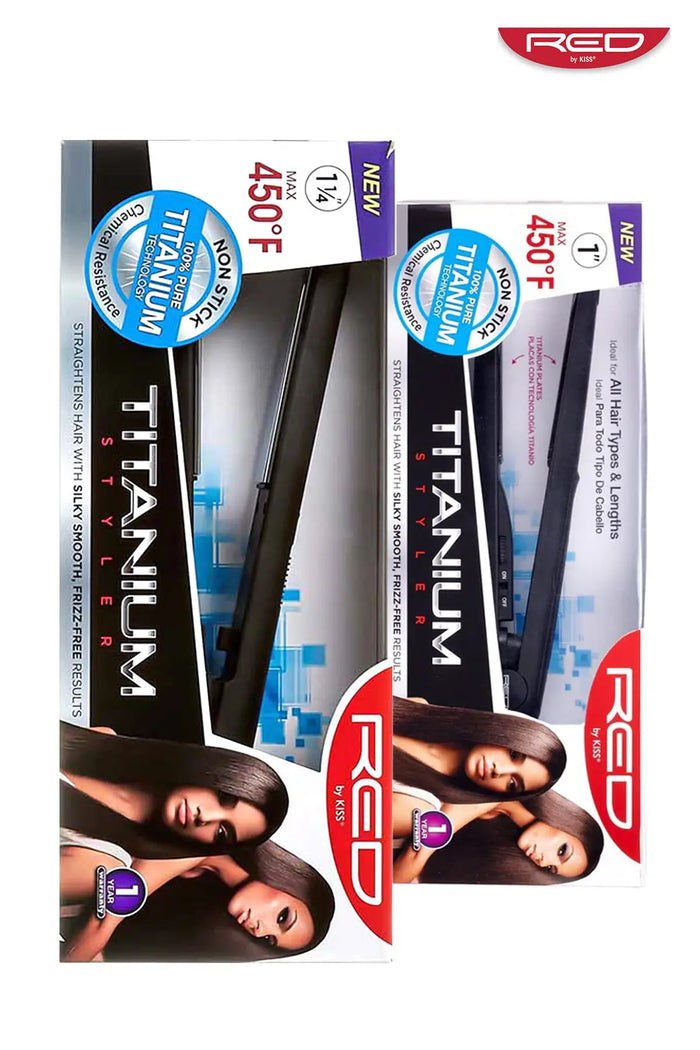 RED BY KISS TITANIUM FLAT IRON 1 & 1 1/4 - BSW BEAUTY CANADA