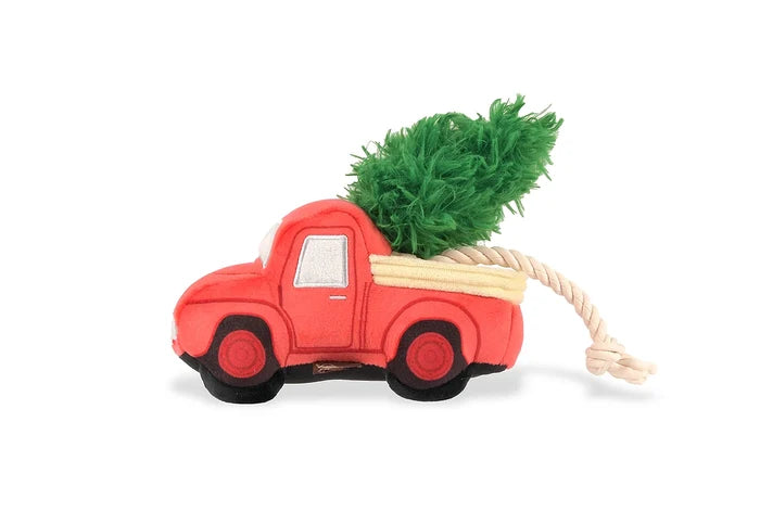 Red Truck with Tree Dog Toy