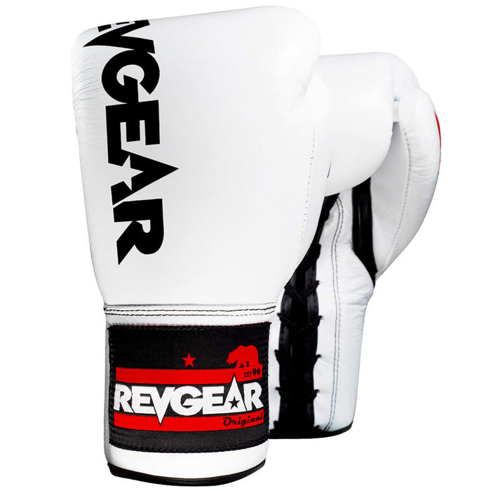 REVGEAR F1 COMPETITOR LACE BOXING GLOVES WHITE