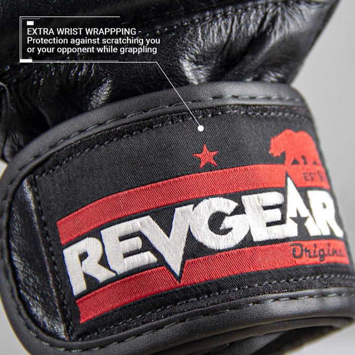 REVGEAR PRO SERIES LEATHER GEL MMA GLOVES