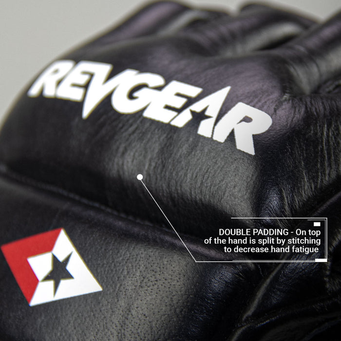REVGEAR PRO SERIES LEATHER GEL MMA GLOVES