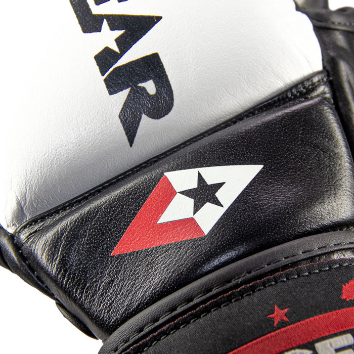 REVGEAR PRO SERIES MS1 LEATHER MMA TRAINING -SPARRING GLOVE WHITE