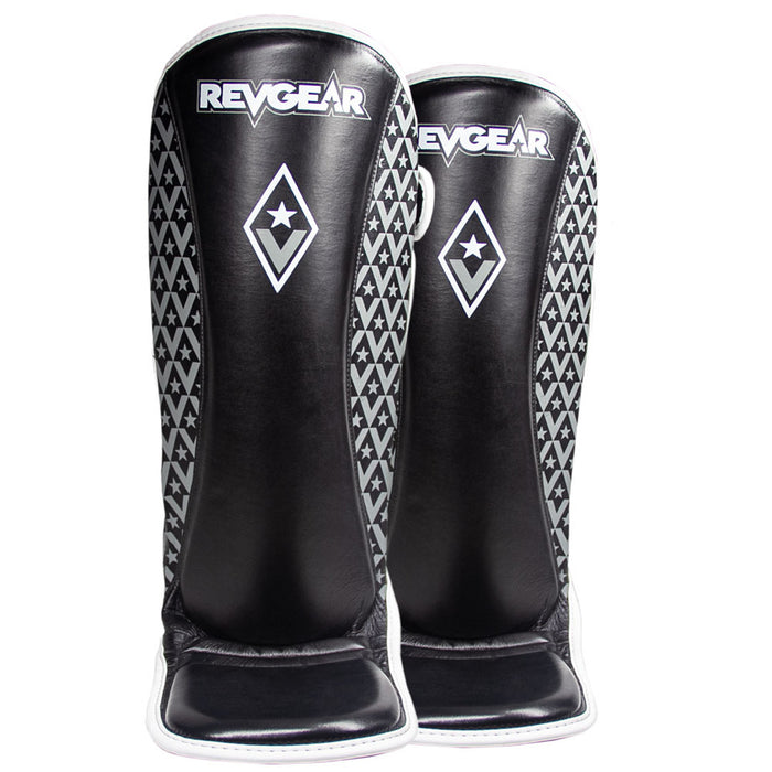 REVGEAR SUPERLIGHT LEATHER SHINGUARDS BLACK