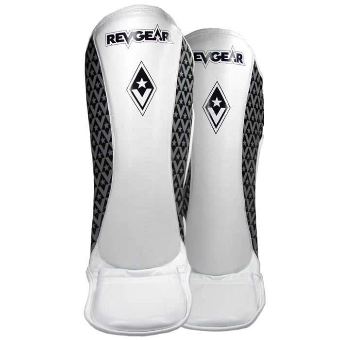 REVGEAR SUPERLIGHT LEATHER SHINGUARDS WHITE - Takedown Distribution