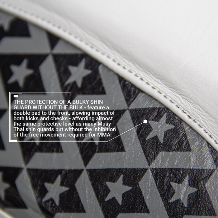 REVGEAR SUPERLIGHT LEATHER SHINGUARDS WHITE - Takedown Distribution