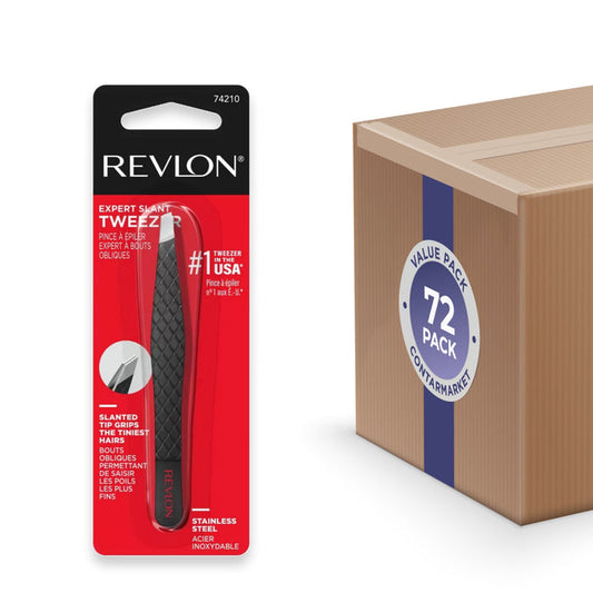 Revlon Stainless Steel Slant Tip Tweezers - 72 Pack