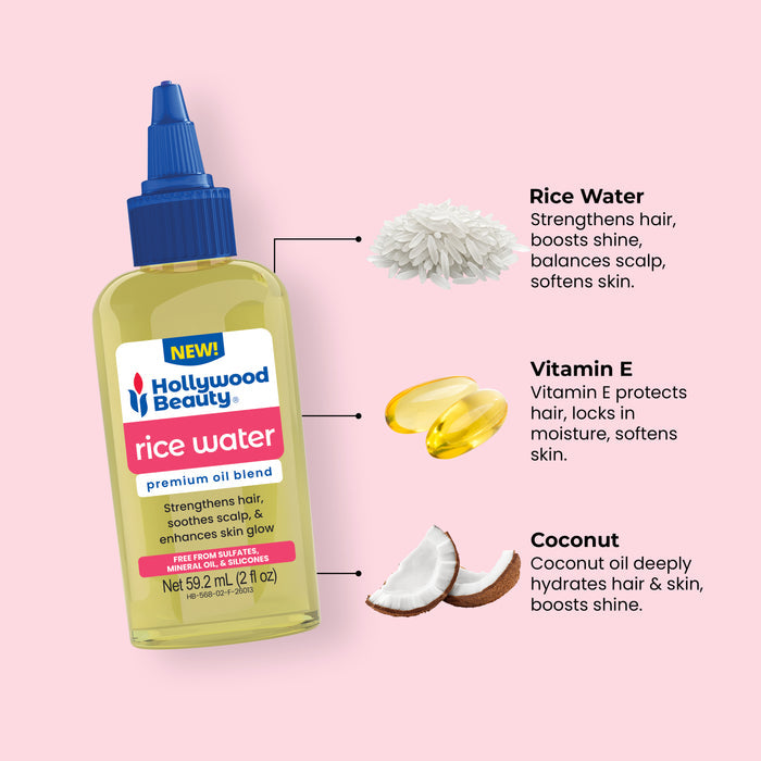 Rice Water Premium Oil Blend for Hair, Scalp, Skin, and Nails - 2 fl oz