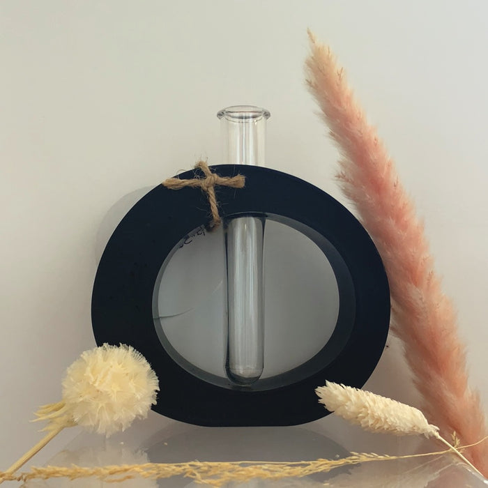 Round Vase (Black, White, & Stone