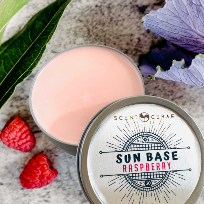 Scentcerae - Sun Base Raspberry Zinc Natural Sun Protection Tin