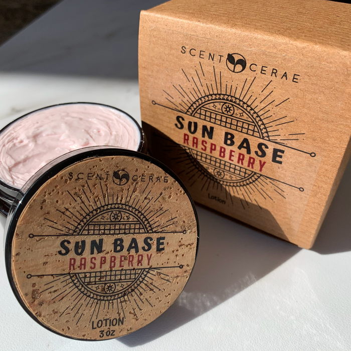 Scentcerae - Sun Base Raspberry Zinc SPF Moisturizer Cream Jar