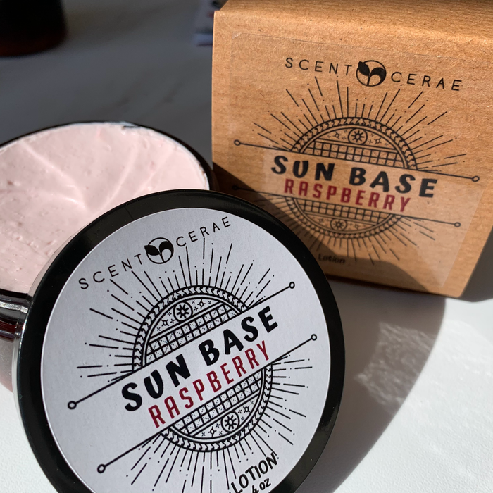 Scentcerae - Sun Base Raspberry Zinc SPF Moisturizer Cream Jar