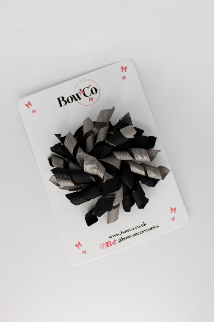 School Bow Black and Metal Grey - Corker Bow - Clip