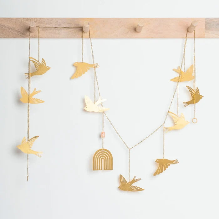 SCOUT Brass Bird Hanging Garland - 5"