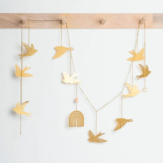 SCOUT Brass Bird Hanging Garland - 5"