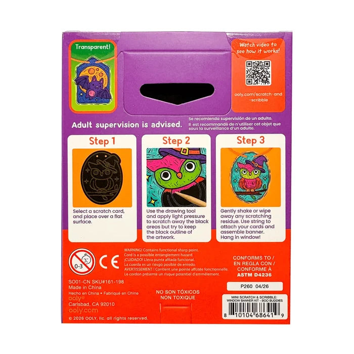 Scratch & Scribble Mini Window Banner Kit - Boo Buddies