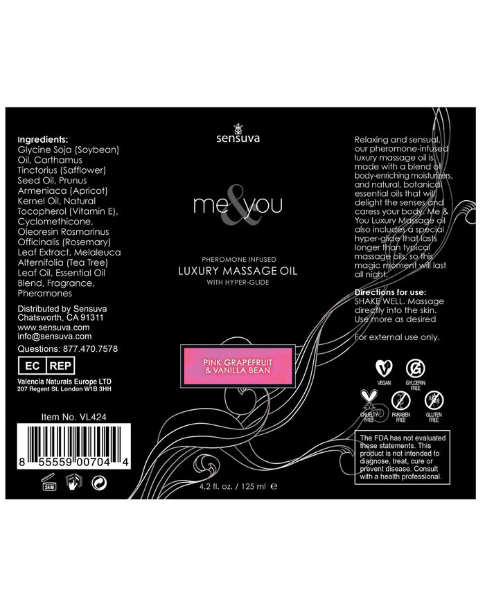 Sensuva ME & YOU Massage Oil Grapefruit Vanilla