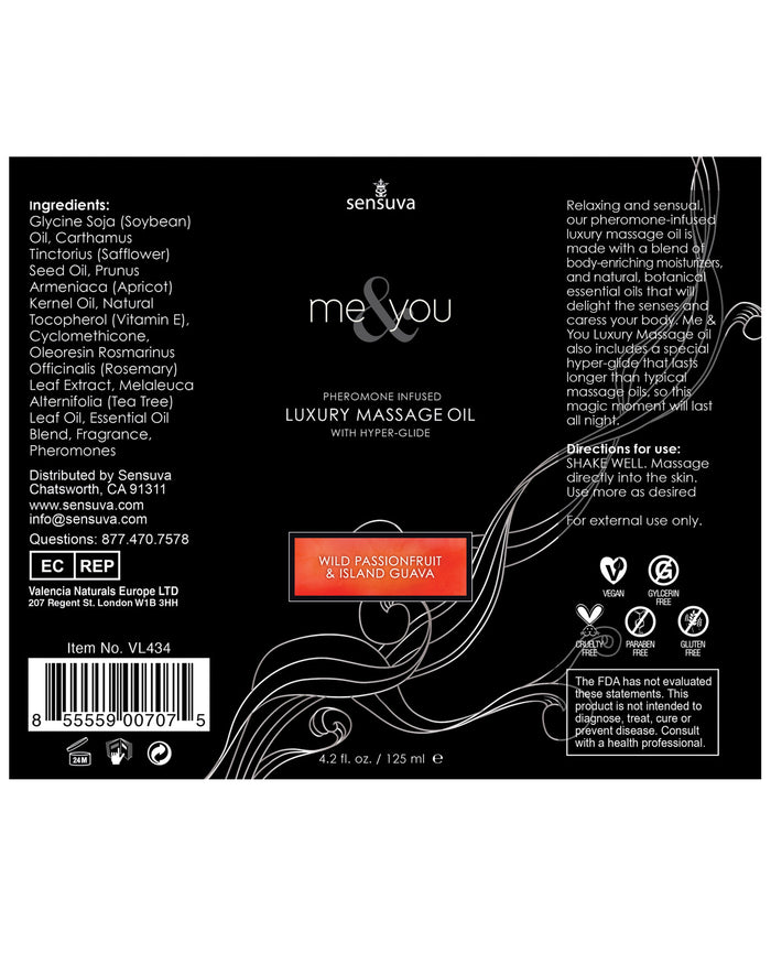 Sensuva ME & YOU Massage Oil Passion Fruit Guava