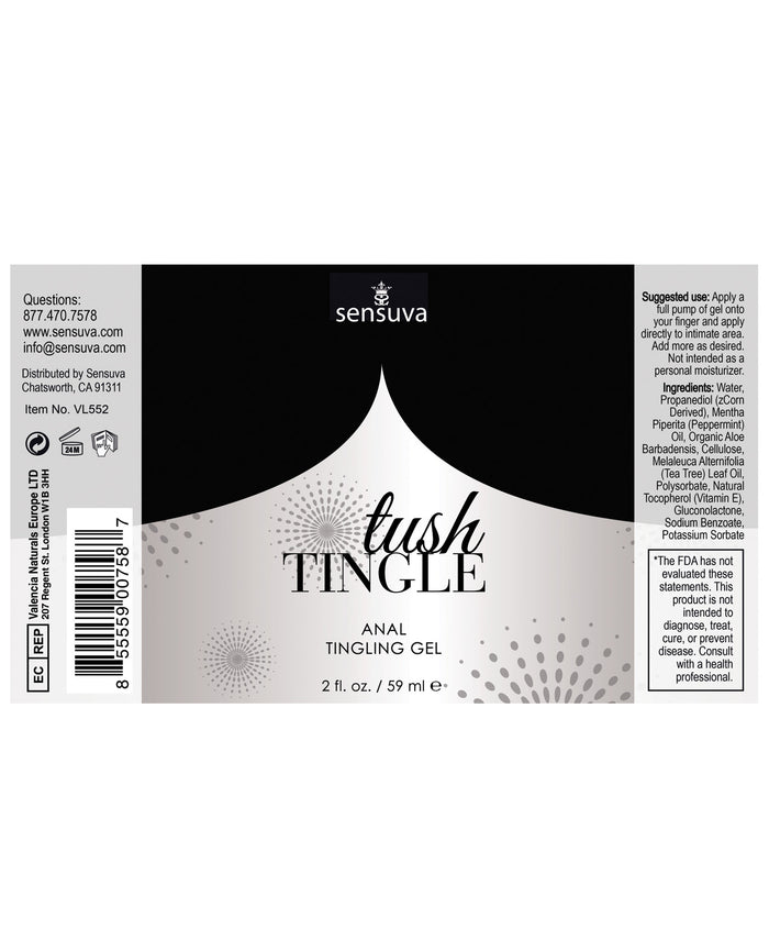 Sensuva Tushy Tingle Erotic Anal Stimulation Gel 2 fl oz