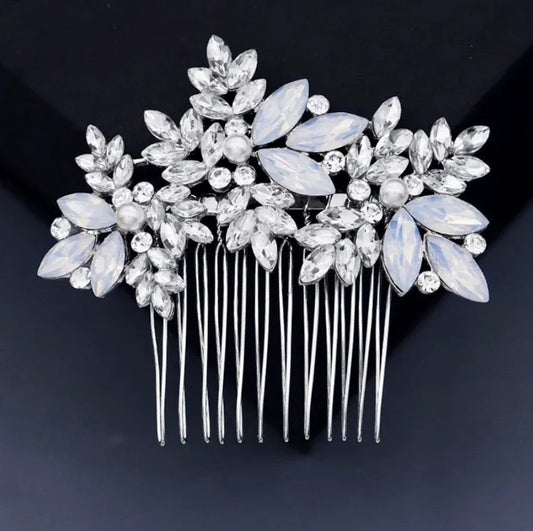 Wedding Hair Accessories -  Opal and Pearl Bridal Hair Comb