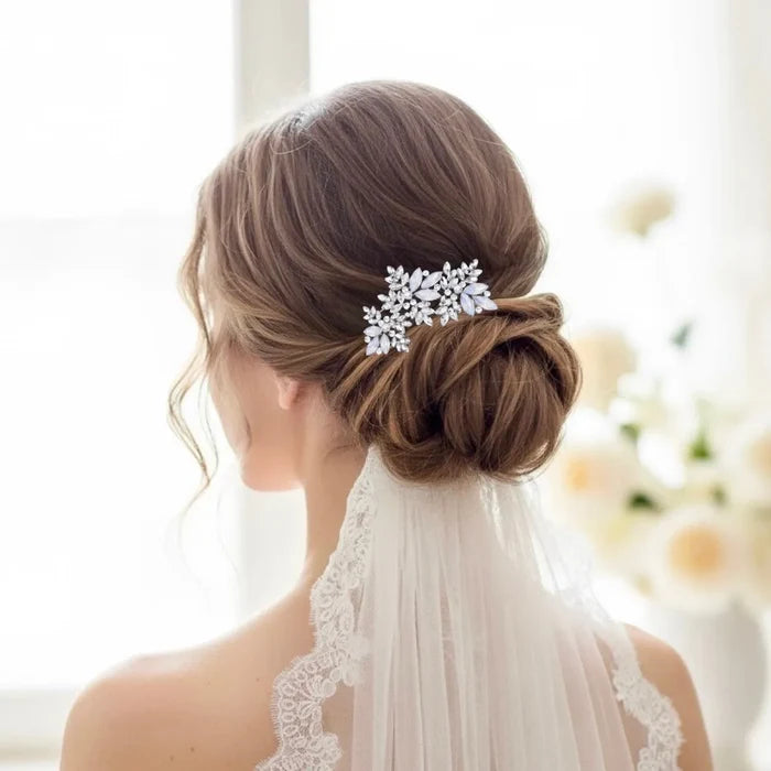 Wedding Hair Accessories -  Opal and Pearl Bridal Hair Comb
