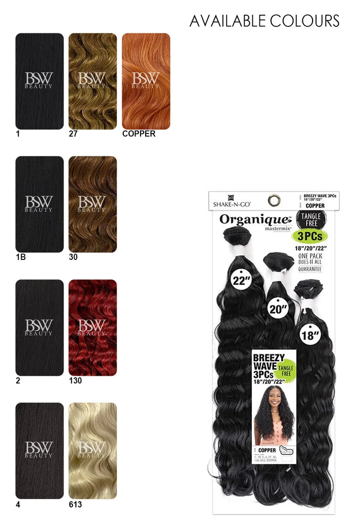 SHAKE N GO ORGANIQUE BREEZY WAVE 3PCS (18"20"22") - BSW BEAUTY CANADA
