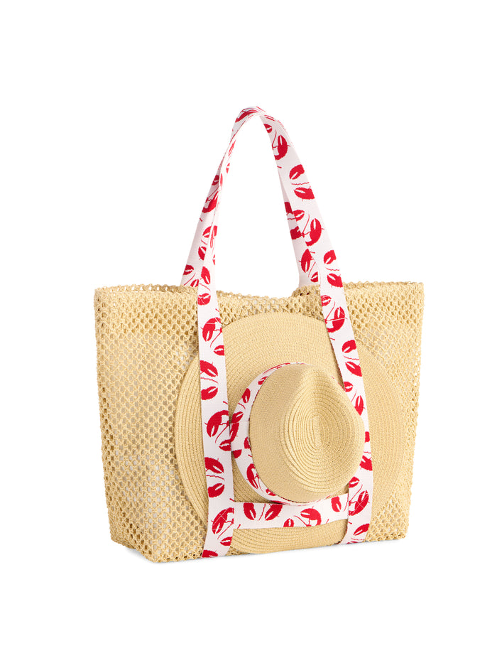 Shiraleah Claudia Tote and Hat Set, Red