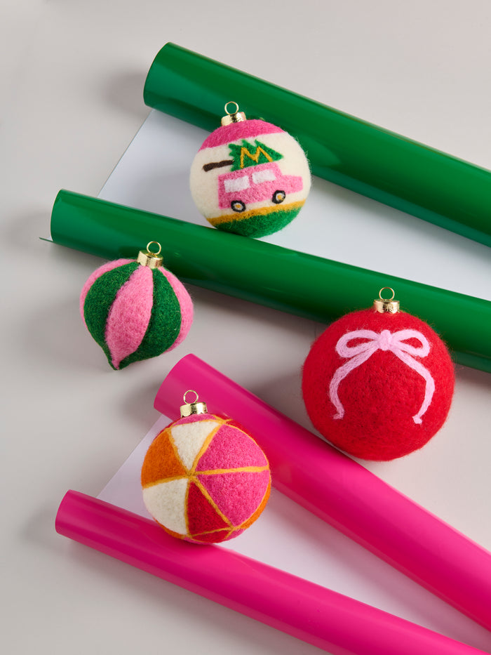Shiraleah Festive Bow Assorted Set of 4 Ornaments, Multi