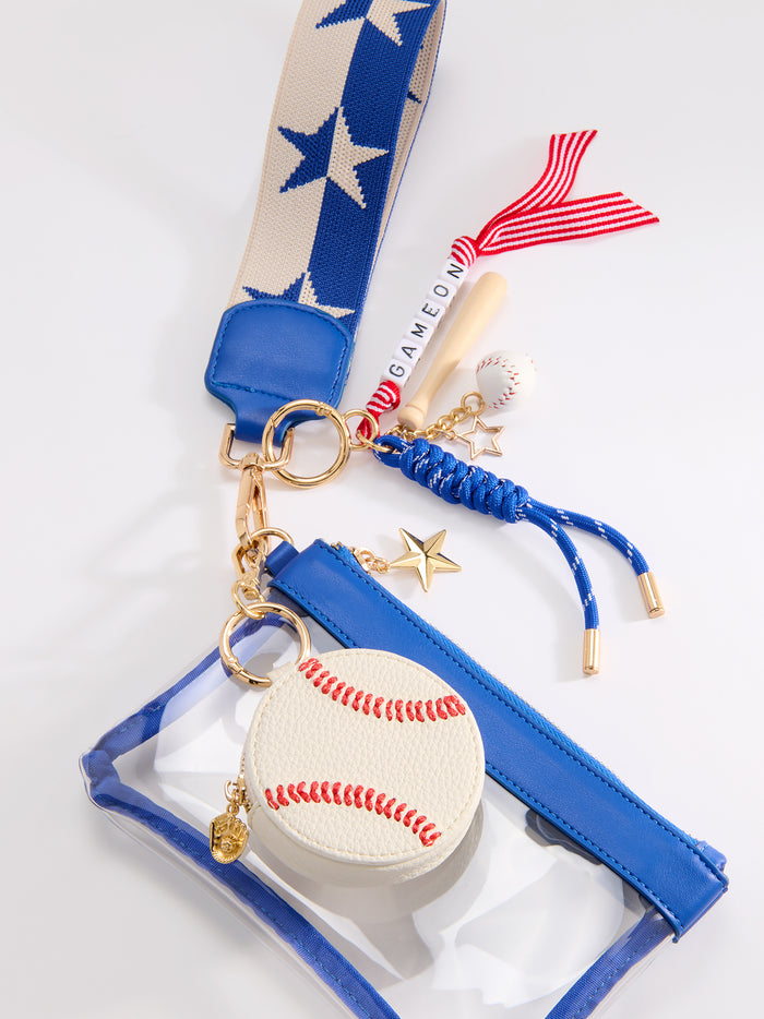 Shiraleah "Game On" Baseball Bag Charm/Key Ring, Blue