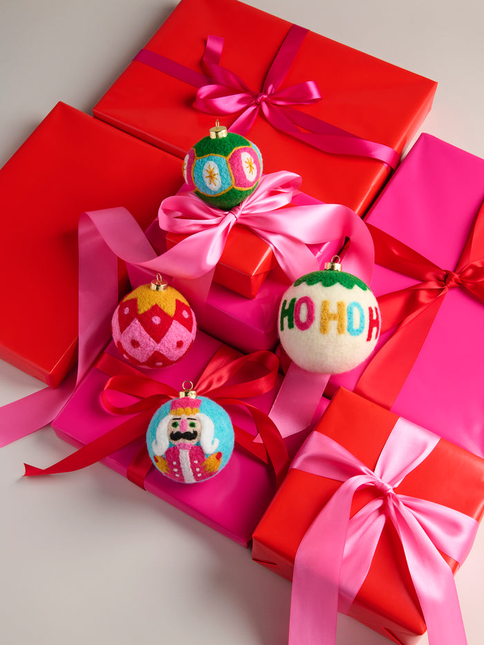Shiraleah "Ho Ho Ho" Assorted Set of 4 Ornaments, Multi