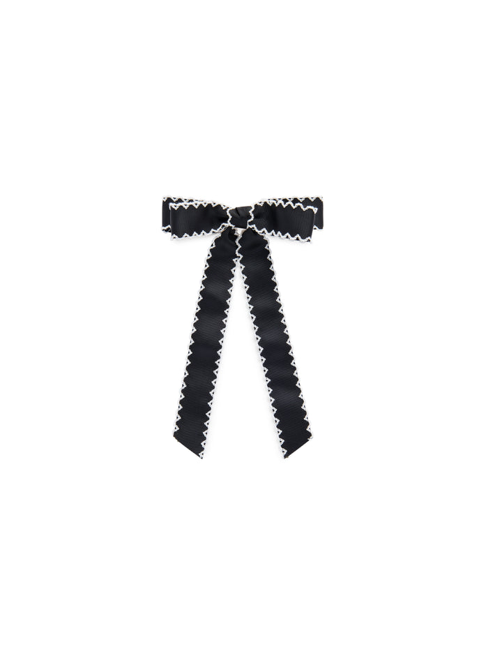 Shiraleah Scallop Trim Bow Clip BLACK / OS