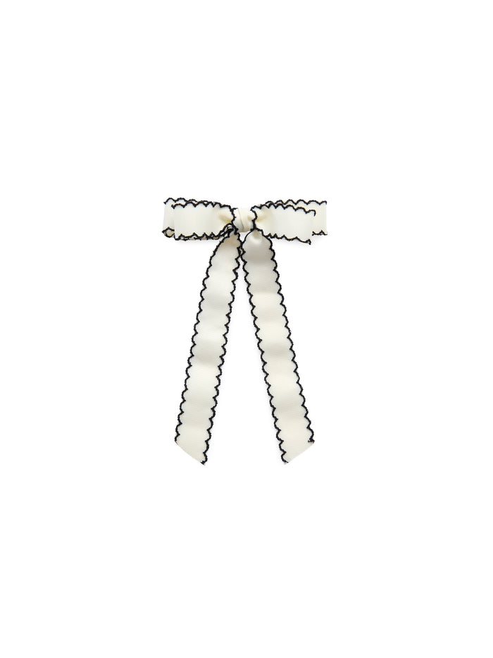 Shiraleah Scallop Trim Bow Clip IVORY / OS