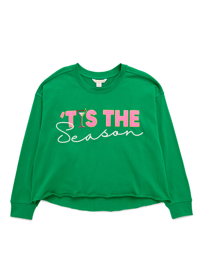 Shiraleah "Tis The Season" Lounge Sweatshirt GREEN / EXTRA SMALL