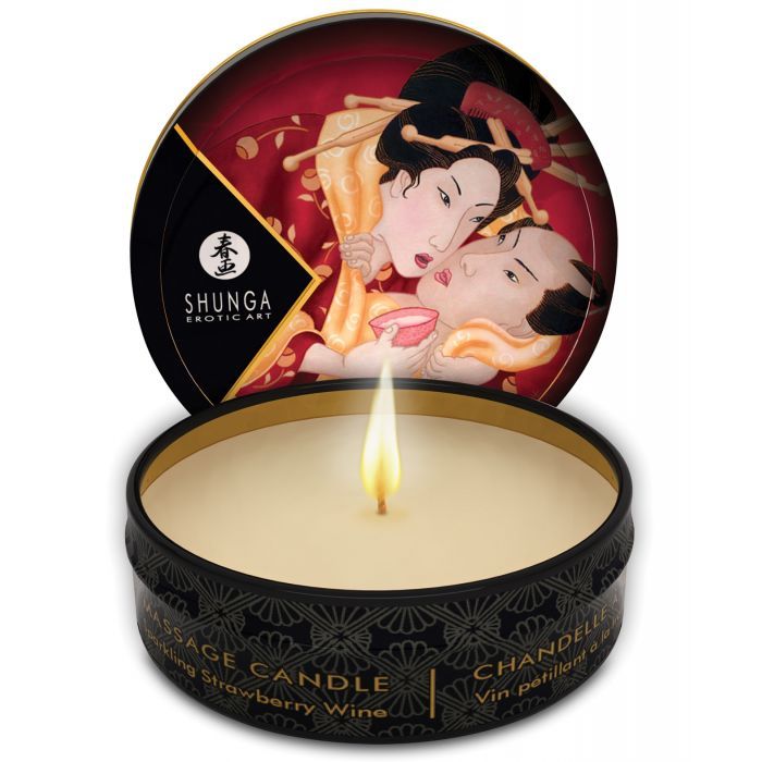 Shunga Romance Massage Candle Sparkling Strawberry Wine
