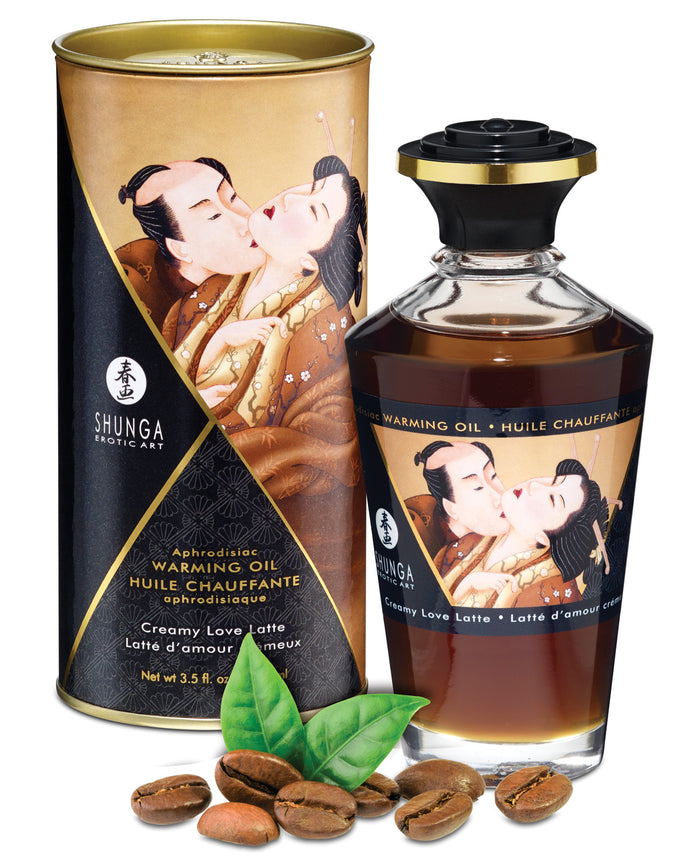 Shunga Warming Oil Creamy Love Latte 3.5 fl oz