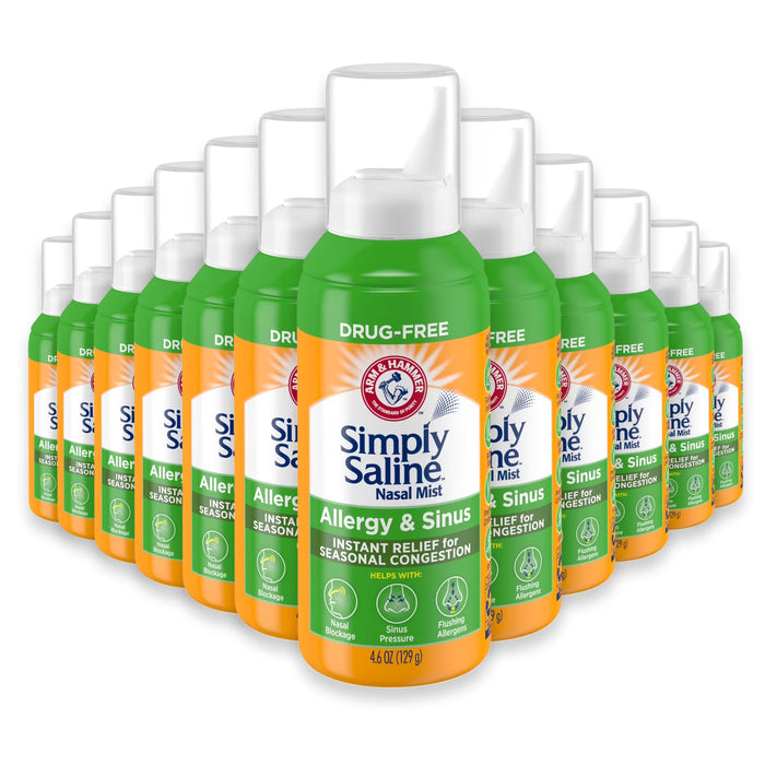 Simply Saline Allergy & Sinus Nasal Mist, 4.6oz - 24 Pack