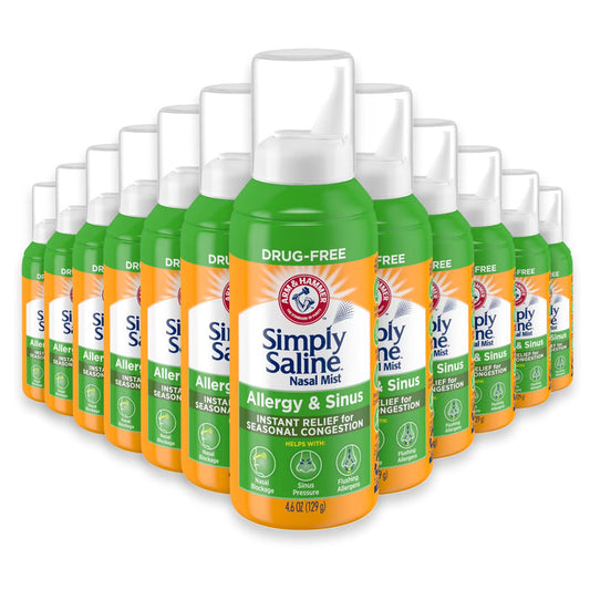 Simply Saline Allergy & Sinus Nasal Mist, 4.6oz - 24 Pack