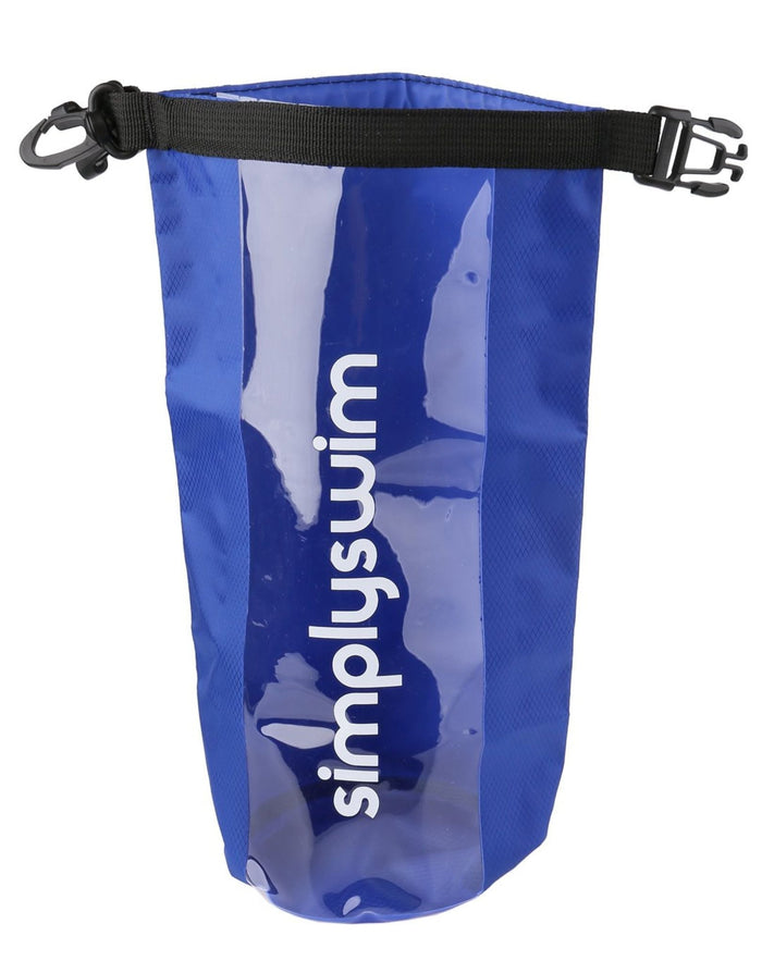 Blue Simply Swim dry bag with waterproof design and adjustable strap