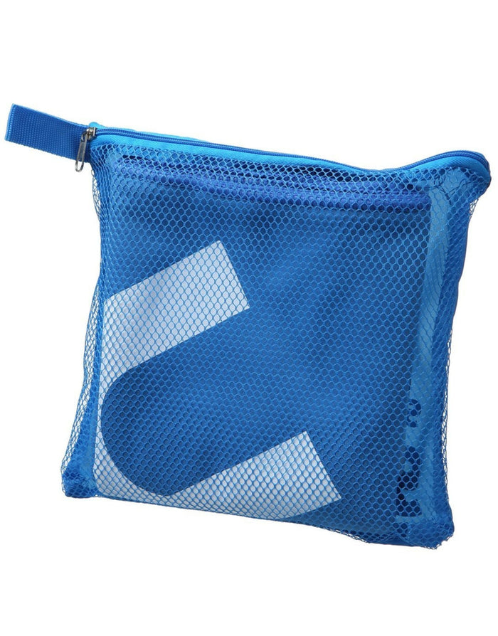 Blue Simply Swim large microfibre towel with mesh first aid kit