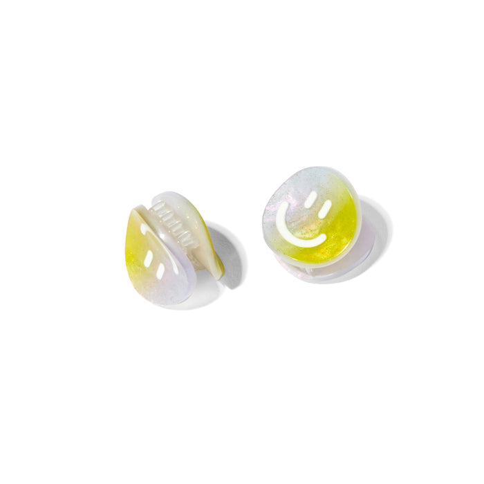 Smile! Mini Hair Clips on a white background