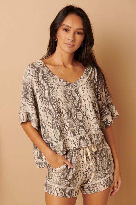 Snake Print French Terry Set