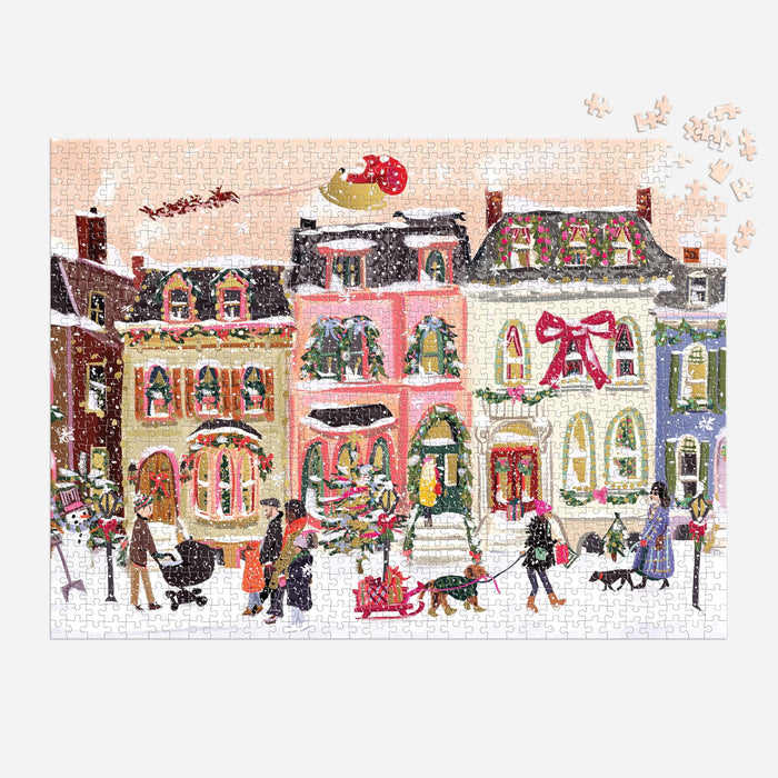Snowfall on Main Street 1000 Piece Puzzle