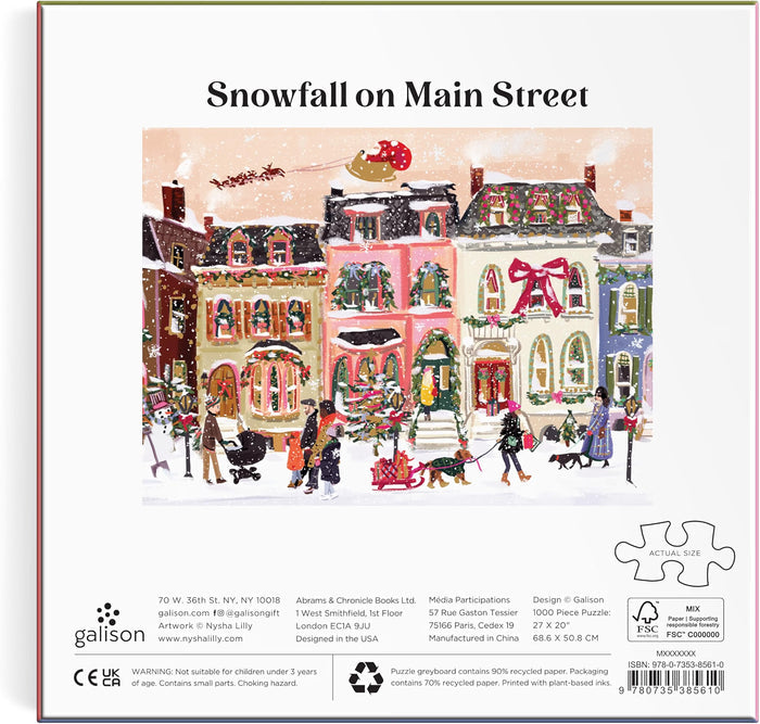 Snowfall on Main Street 1000 Piece Puzzle