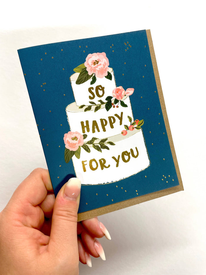 So Happy For You Goldfoil Wedding Card