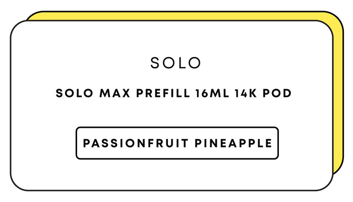 Solo Max Prefill 16mL 14k Pod | Passionfruit Pineapple-Image 1