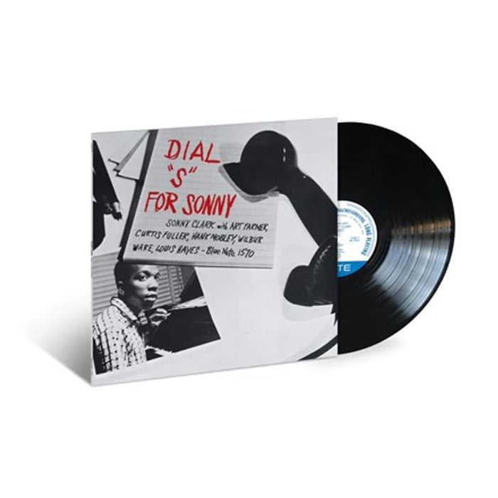 record cover shows sonny clark at the piano and a telephone. Shown with vinyl record protruding halfway out of sleeve
