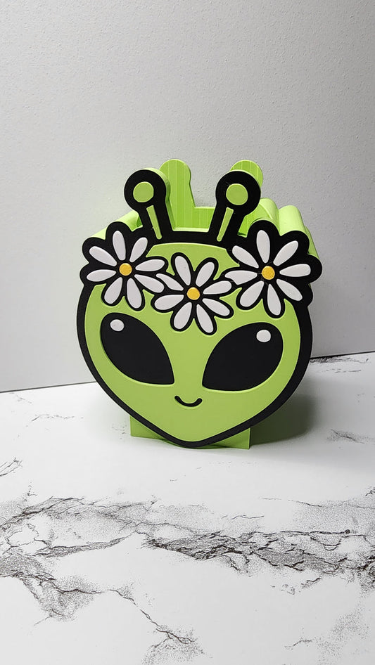 *STL FILE ONLY* Green Alien With Flowers Bath & Body Foam Soap Holder Digital File