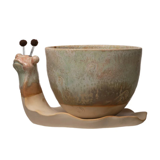 Stoneware Snail Planter #DF4194