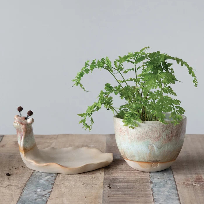 Stoneware Snail Planter #DF4194