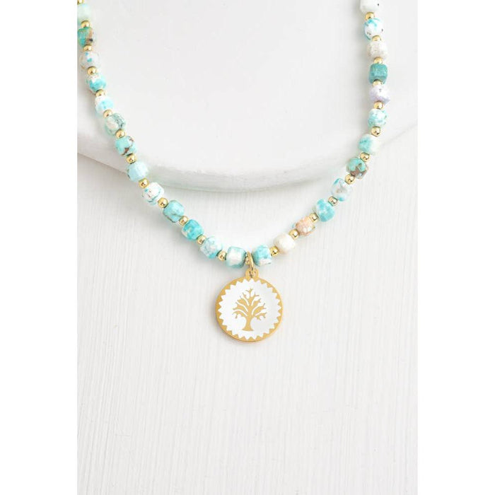 Strong Oak Turquoise Beaded Necklace