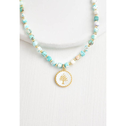 Strong Oak Turquoise Beaded Necklace